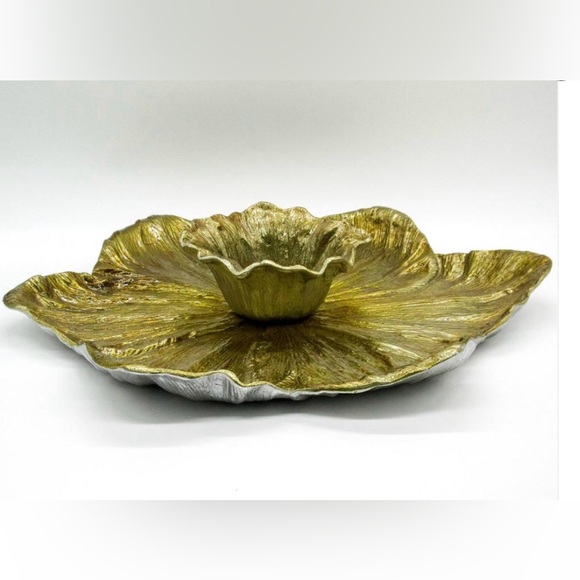 NEW 2pc Michael Aram Enamel Daffodil Chip and Dip - Picture 3 of 8